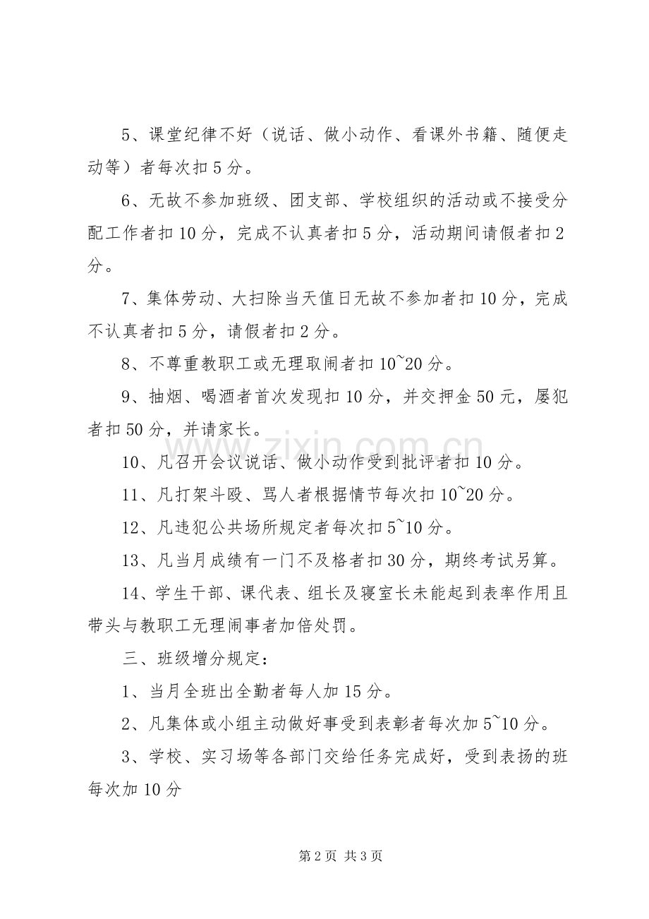 学校学生管理日常行为规范评定实施方案.docx_第2页