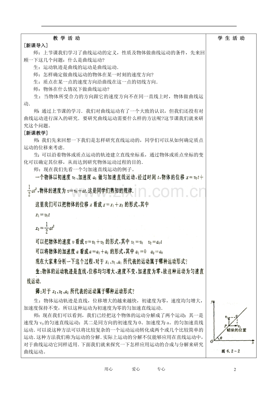 高中物理-5.2-运动的合成和分解教案-新人教版必修2.doc_第2页