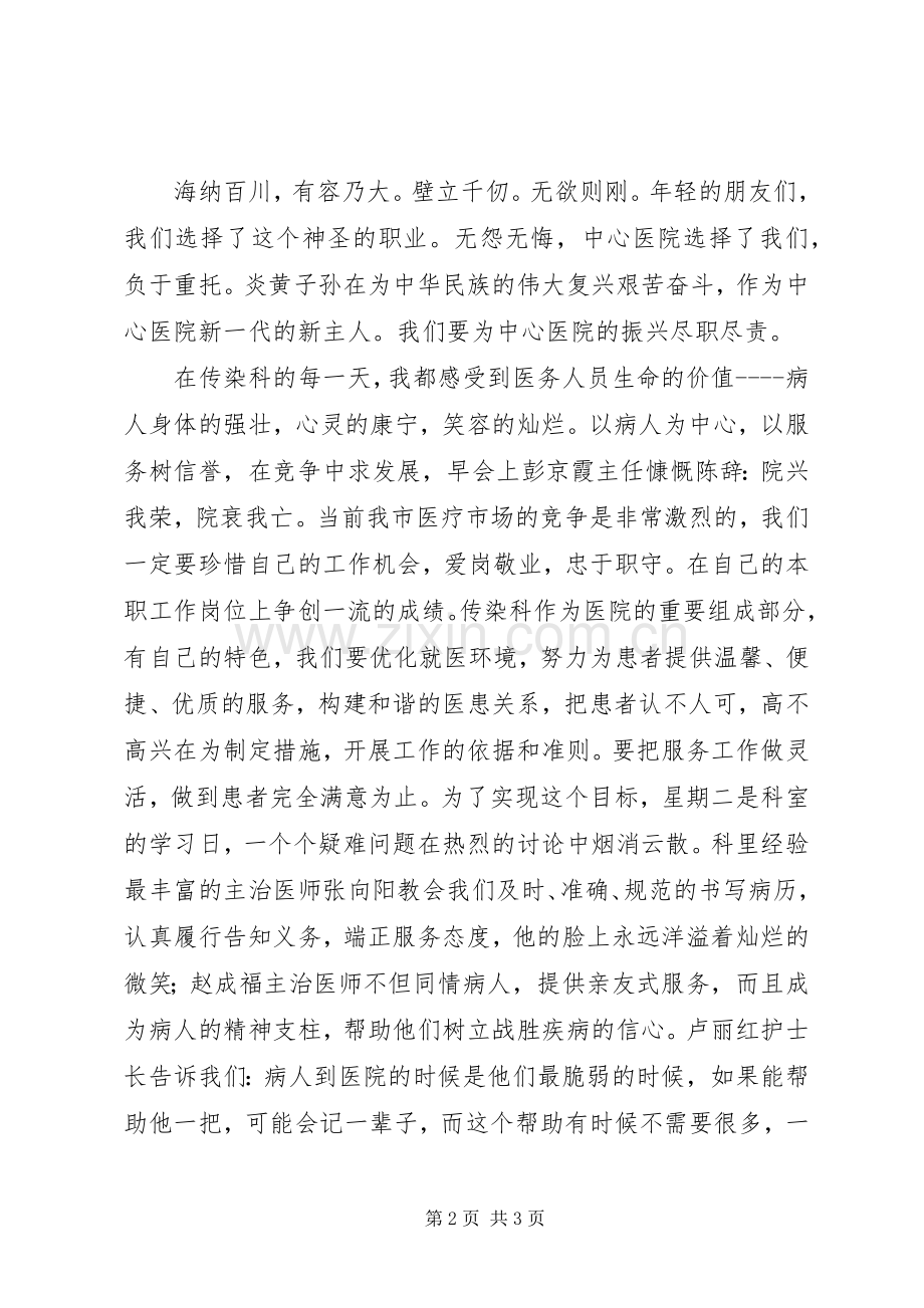 医生敬业爱岗演讲稿让青春在竞争的激流中闪光.docx_第2页