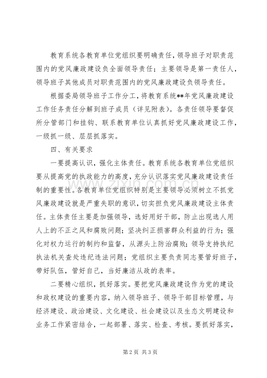 教育系统党风廉政建设工作任务责任分解实施方案.docx_第2页