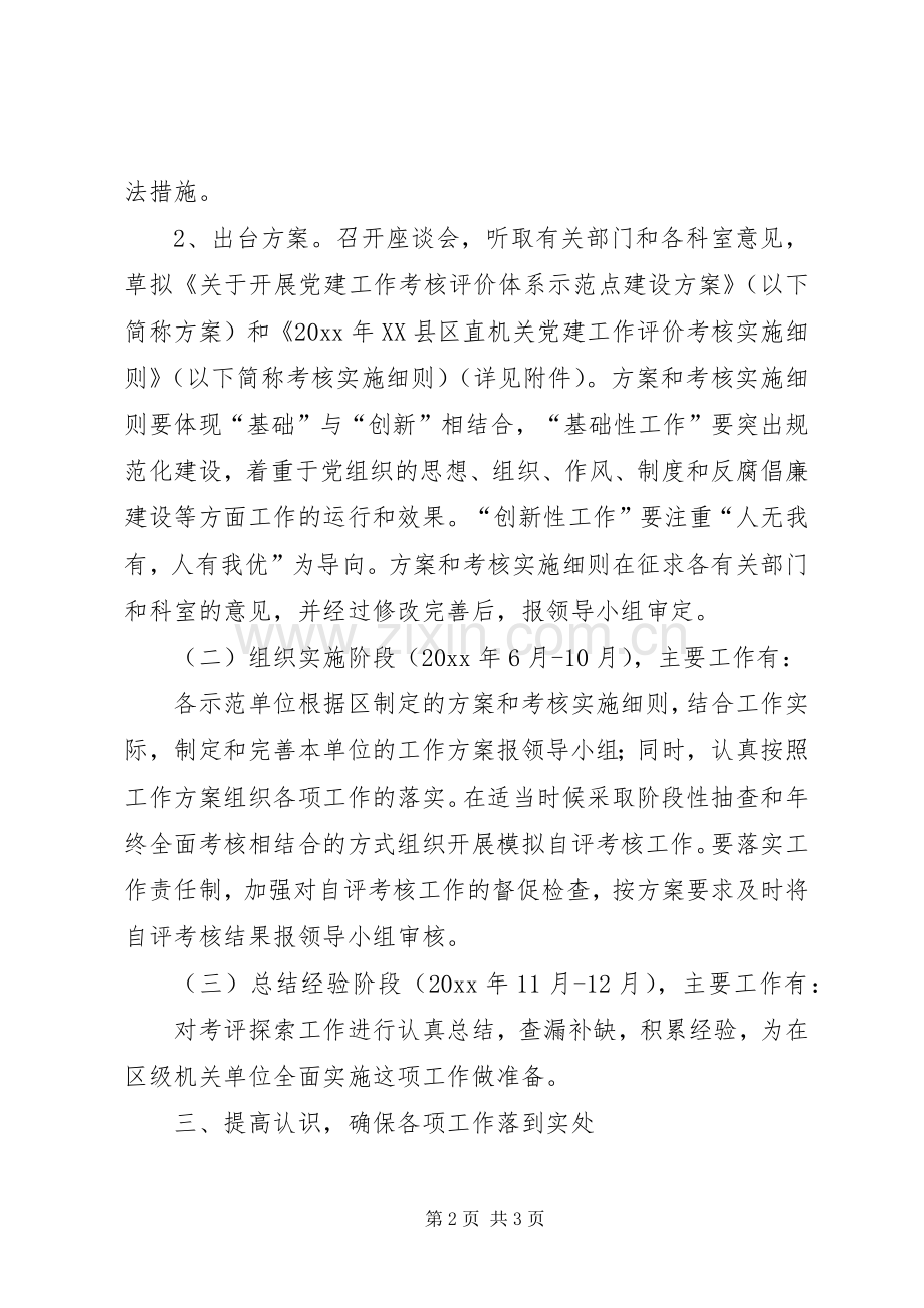 机关党建工作考核评价体系示范点建设实施方案.docx_第2页