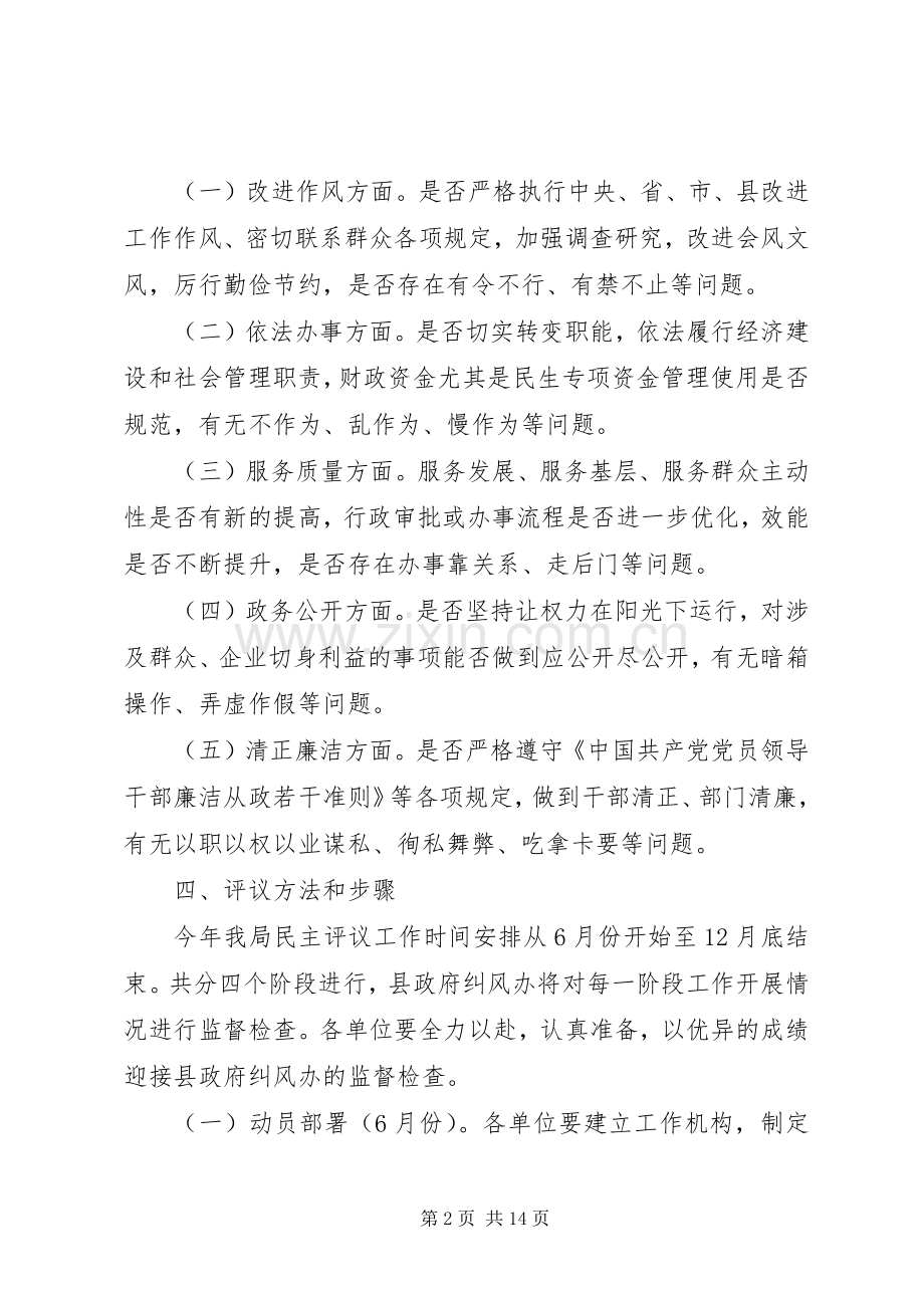 XX年民主评议政风行风活动实施方案.docx_第2页