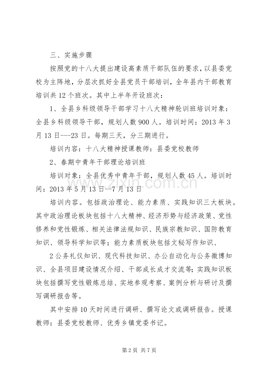 干部教育培训实施方案 .docx_第2页