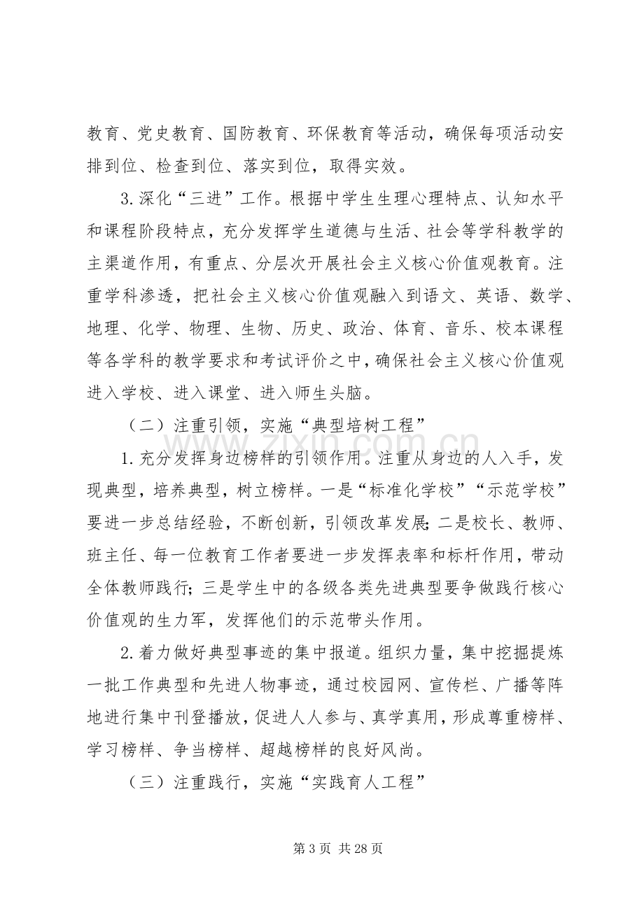 学校培育社会主义核心价值观的实施方案.docx_第3页