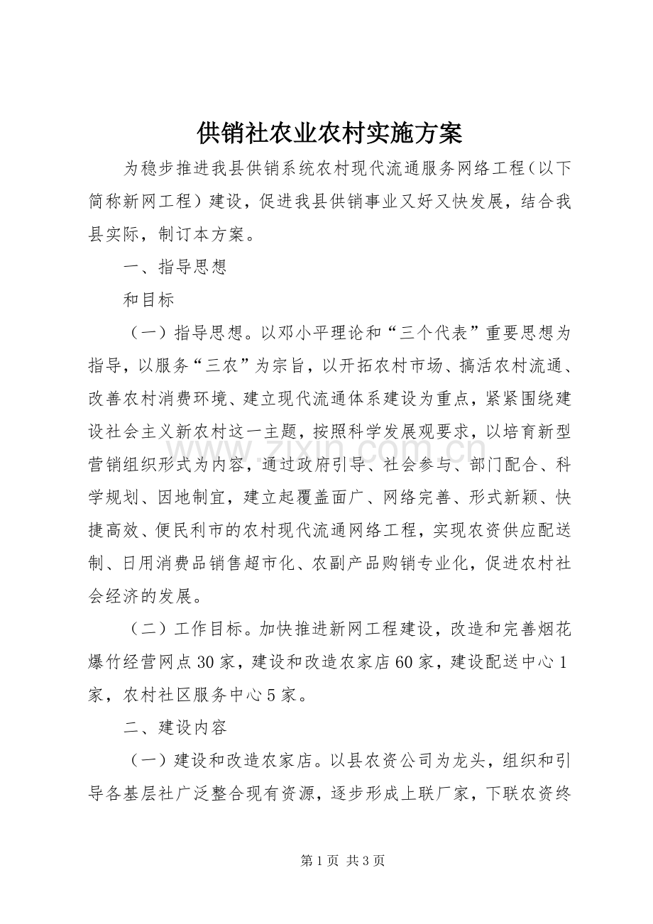 供销社农业农村方案.docx_第1页