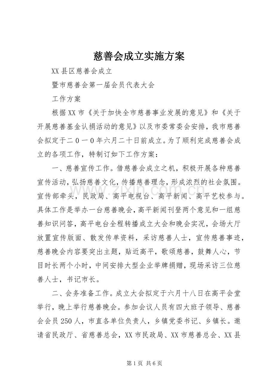 慈善会成立方案.docx_第1页