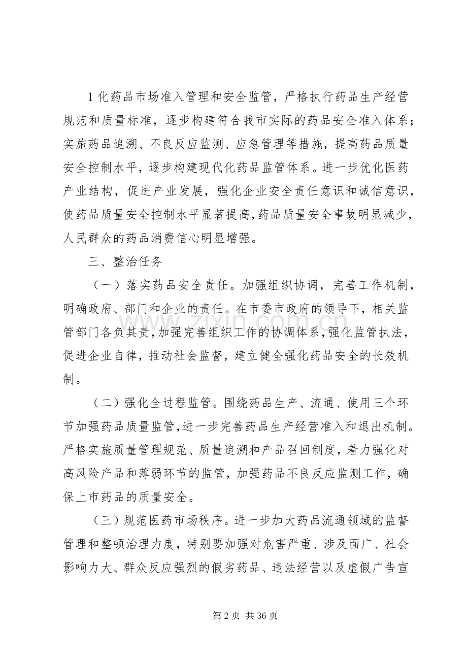 XX市药品安全专项整治工作方案.docx_第2页