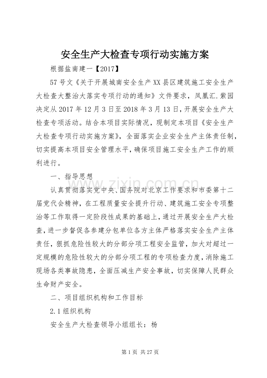 安全生产大检查专项行动方案.docx_第1页