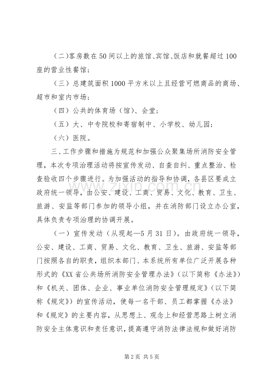 公众聚集场所消防安全专项治理方案 .docx_第2页