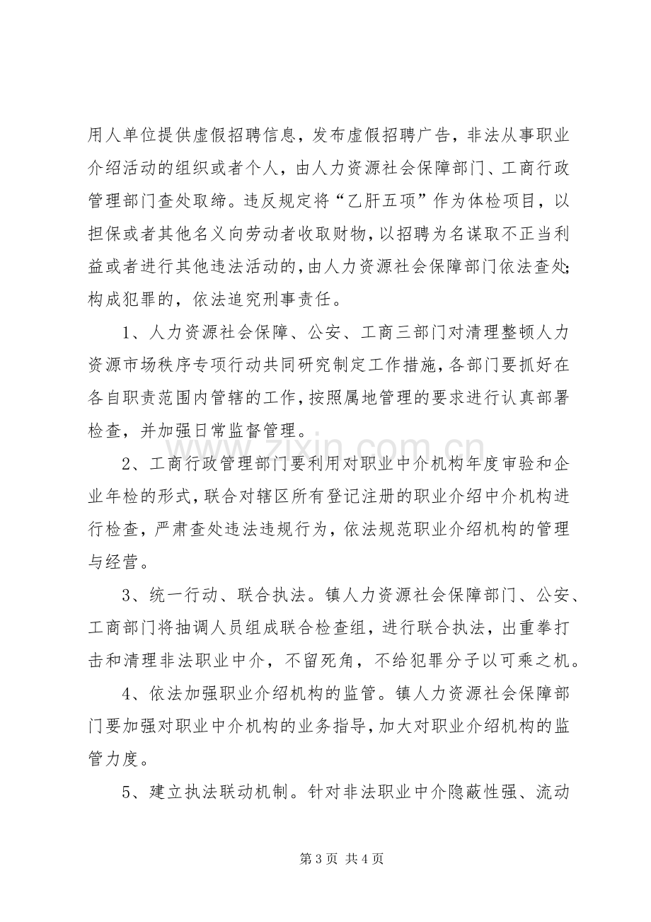 区人保局人力资源市场秩序整顿实施方案.docx_第3页