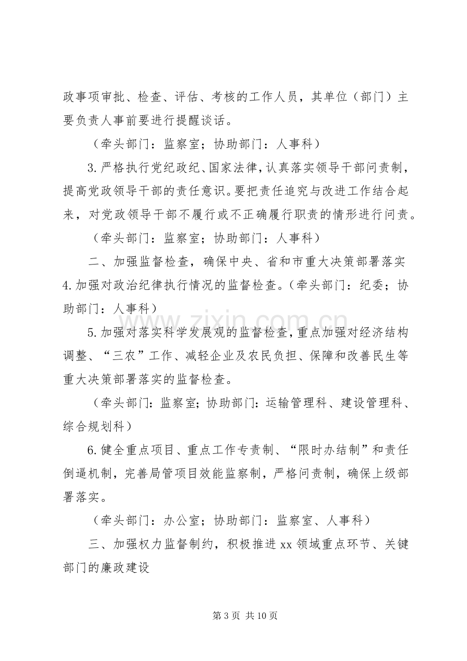 XX市XX局党风廉政建设责任分工实施方案.docx_第3页