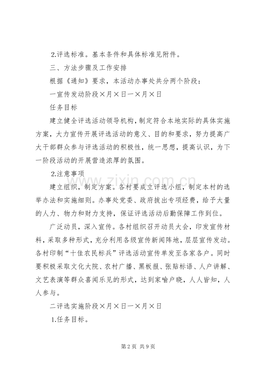 街道办事处评选十佳农民活动实施方案 .docx_第2页