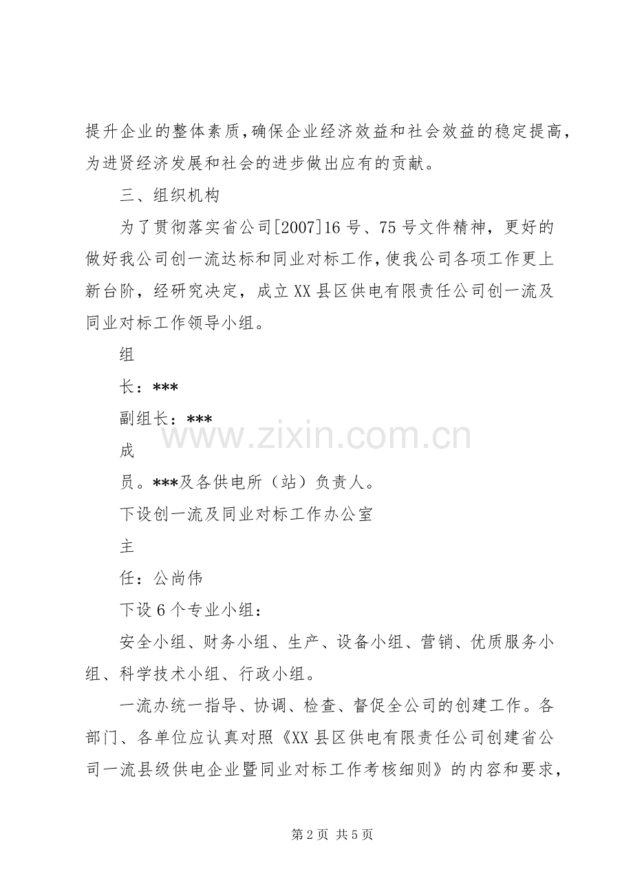 创建省公司一流县级供电企业和同业对标工作的方案.docx_第2页