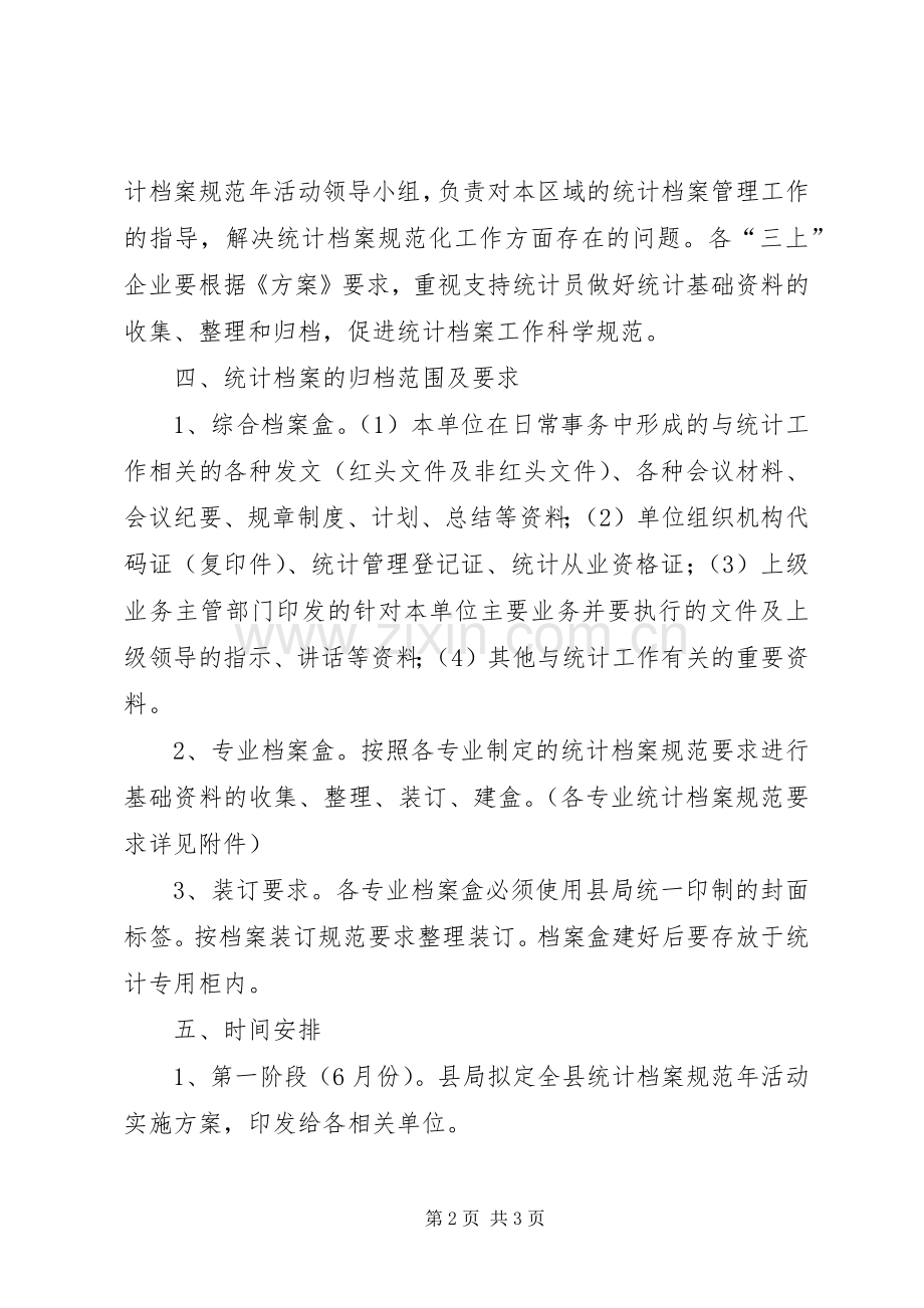 统计局档案规范指导实施方案.docx_第2页