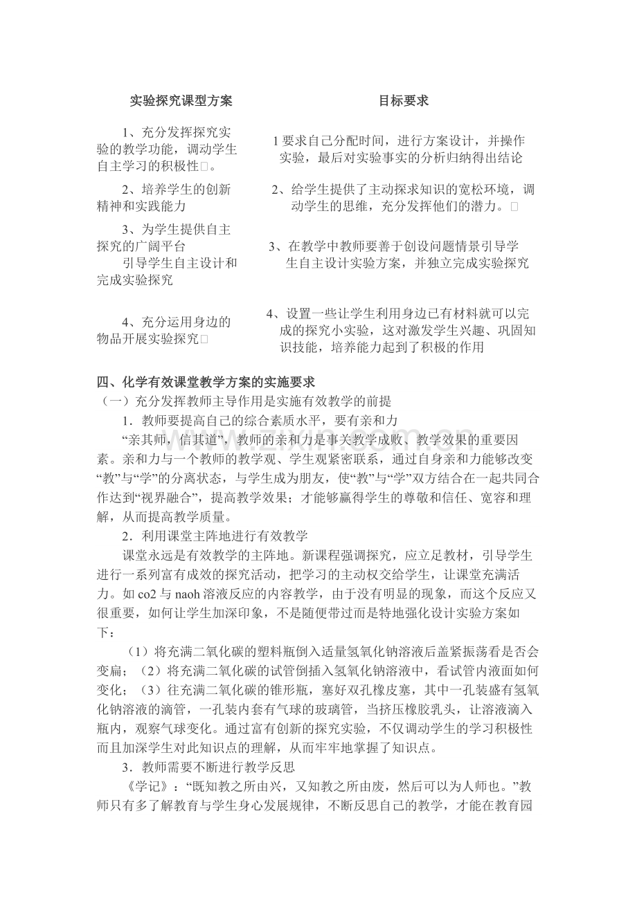 初中化学有效课堂教学研究实施方案.doc_第3页