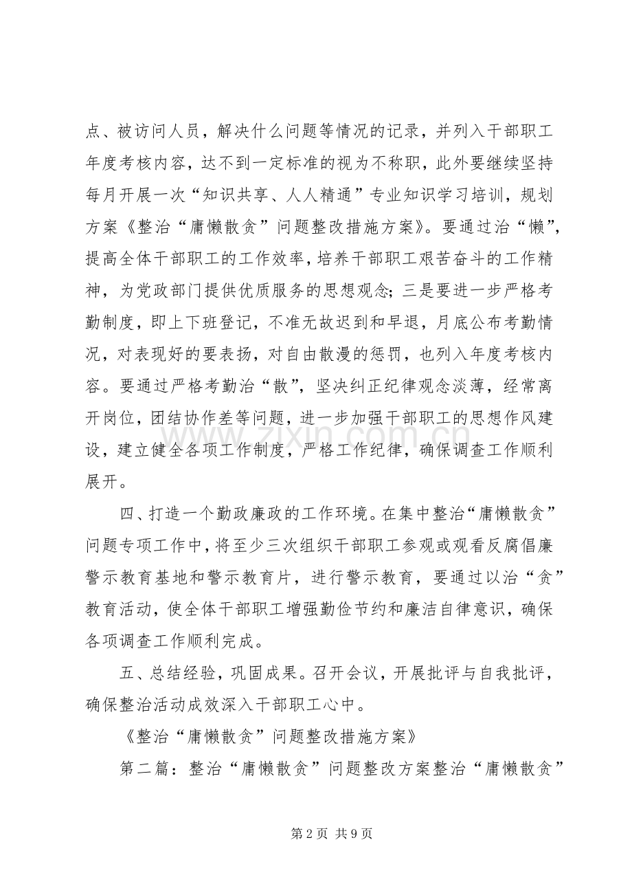 整治“庸懒散贪”问题整改措施实施方案.docx_第2页