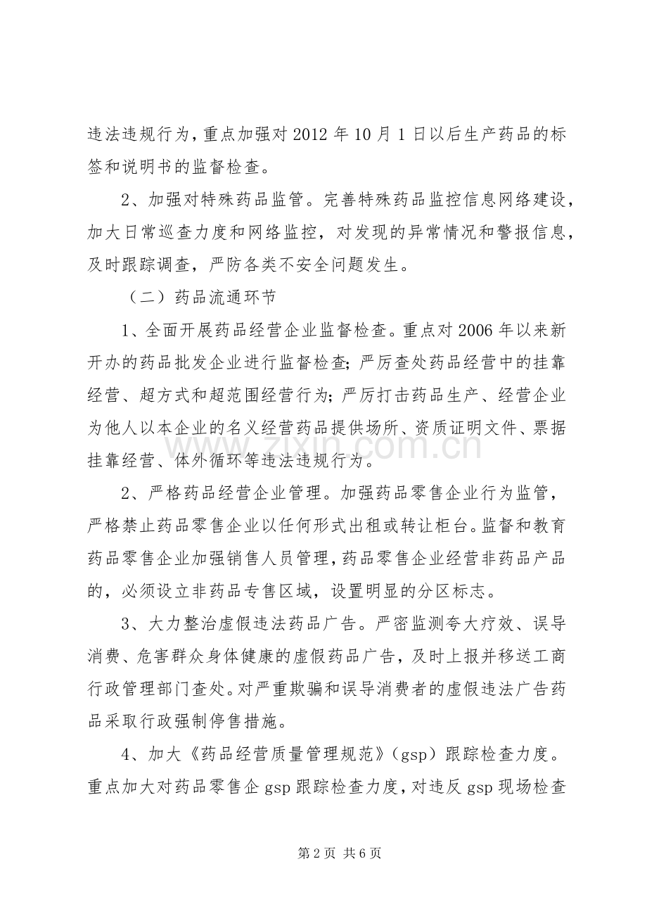 食药监局药品安全整治实施方案.docx_第2页