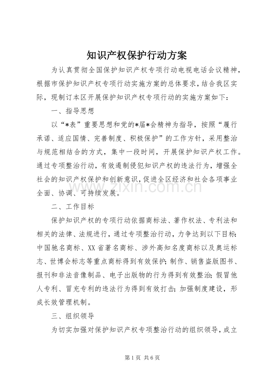 知识产权保护行动实施方案.docx_第1页