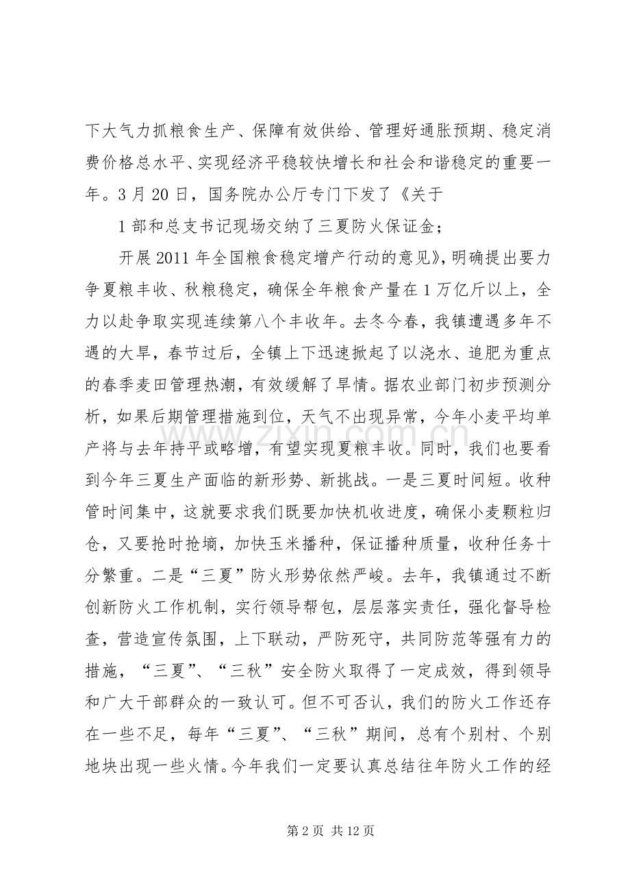 镇在全区三夏生产和防汛工作动员会议上的发言.docx_第2页