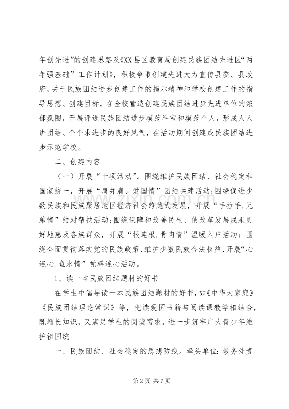 学校创建民族团结进步模范单位方案 .docx_第2页