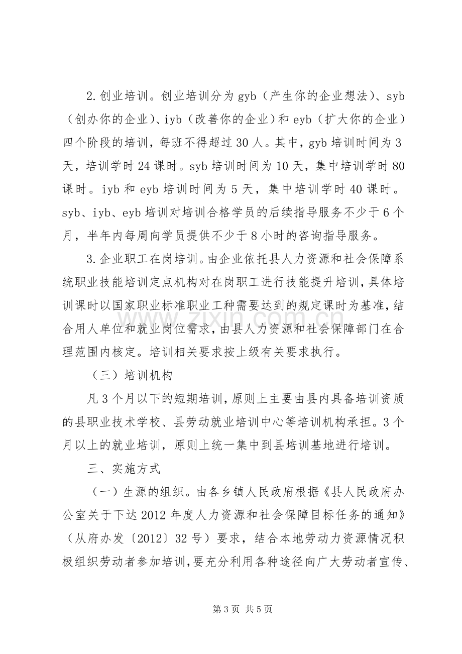 县委职业技能培训指导实施方案.docx_第3页