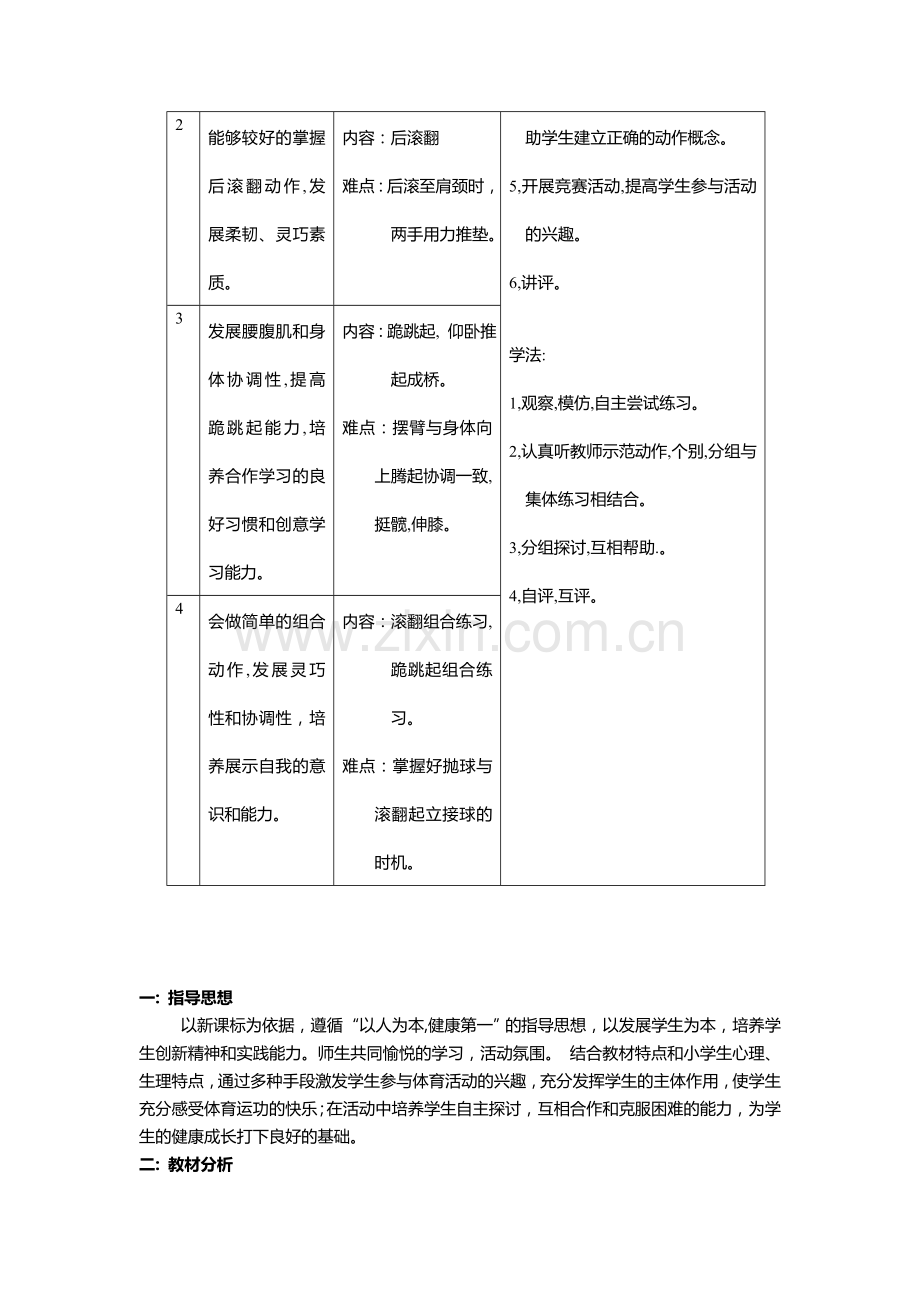 小学体育课前滚翻教学设计(水平二).doc_第2页