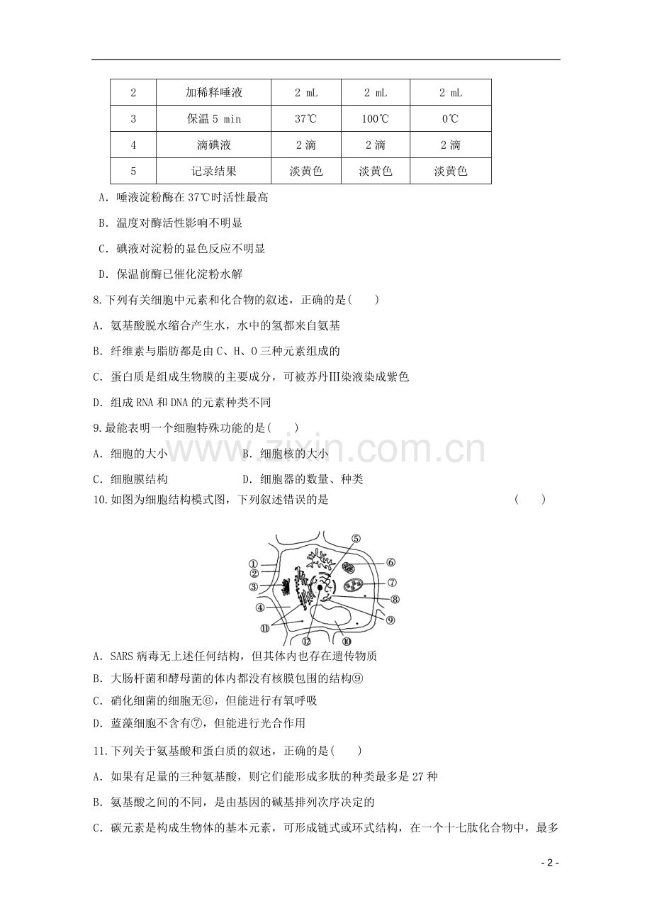 高三生物一轮复习模块检测(5)-必修1.doc_第2页