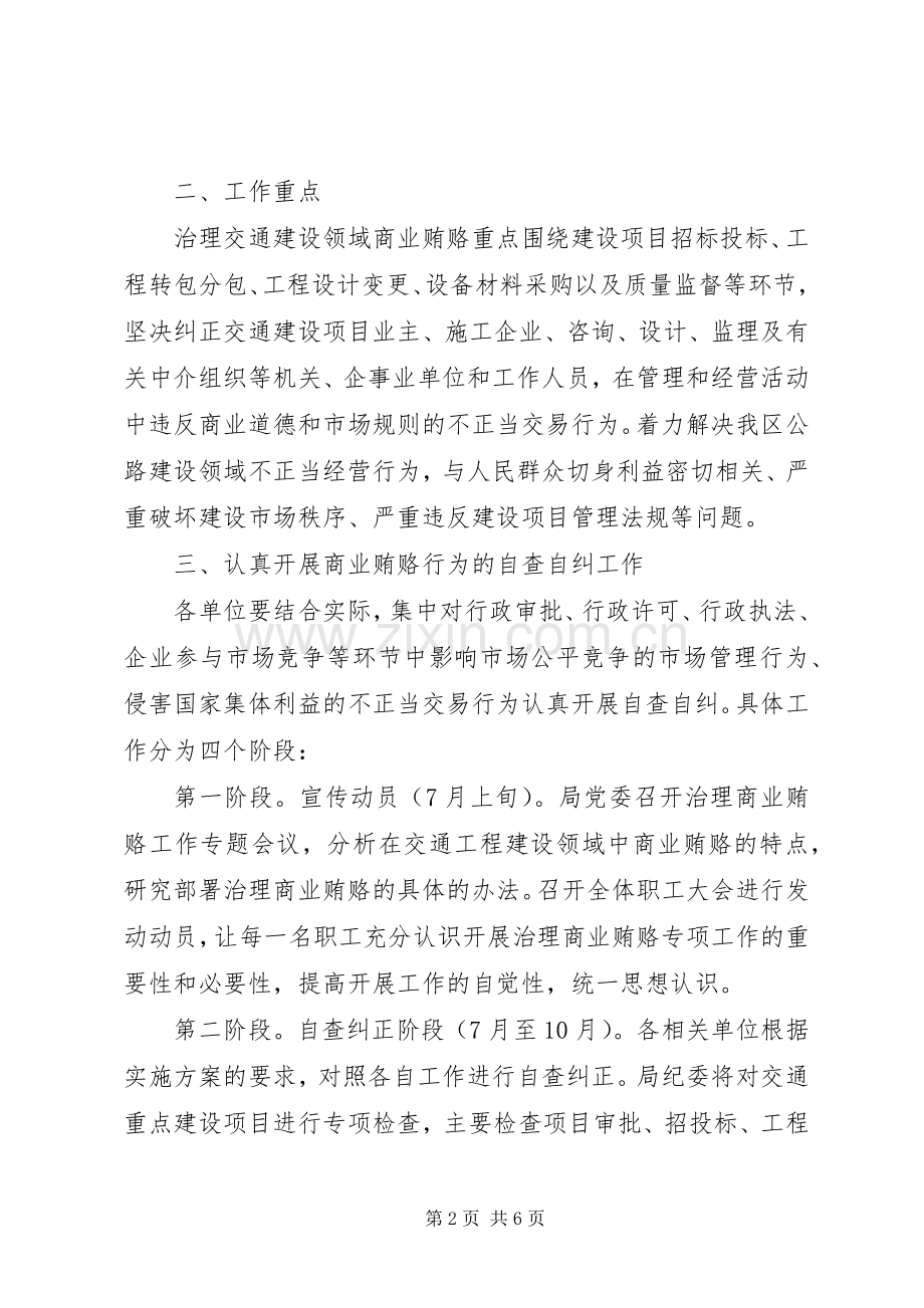 区交通局开展治理商业贿赂工作方案.docx_第2页