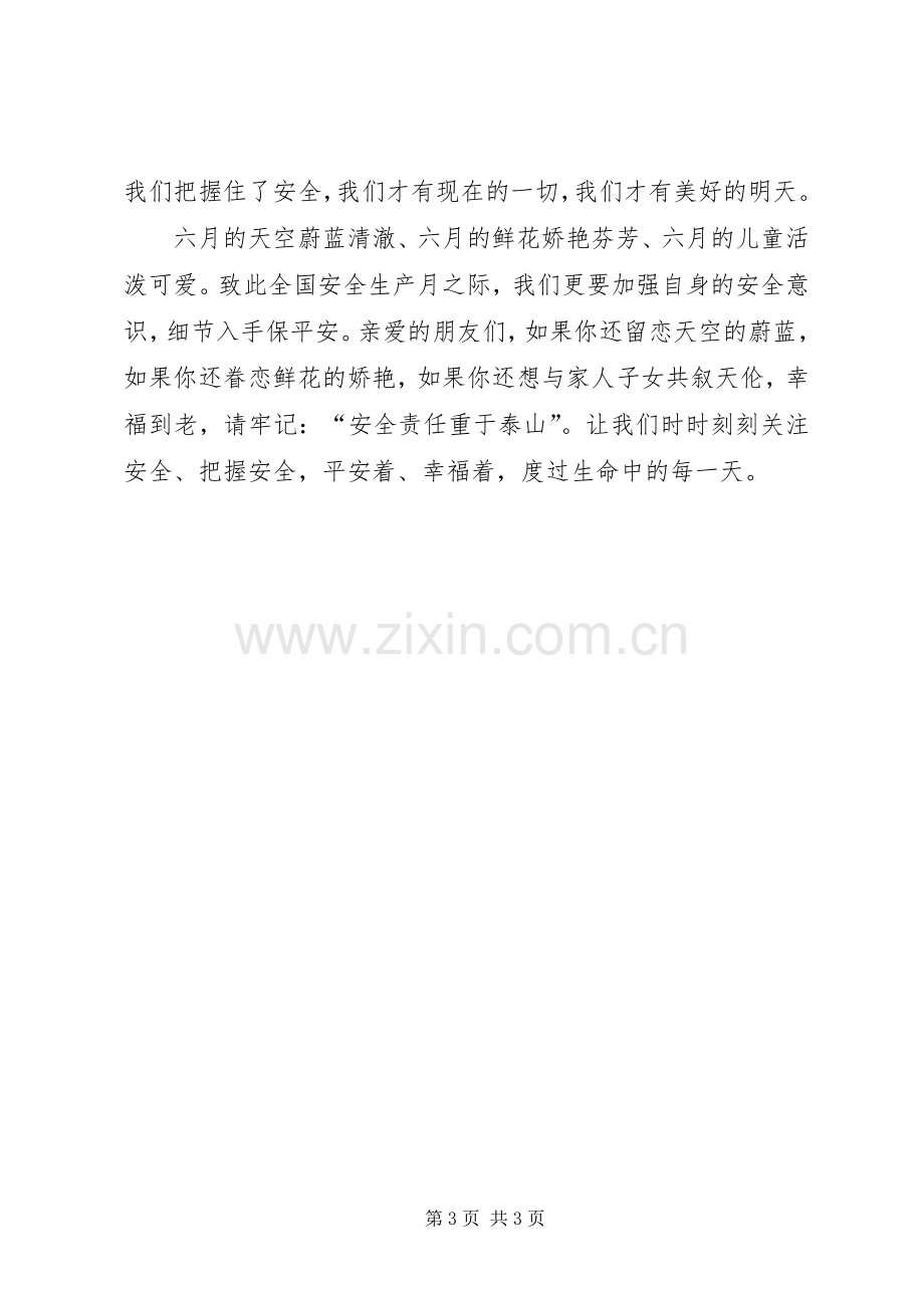 企业安全生产演讲稿范文《安全是什么》.docx_第3页