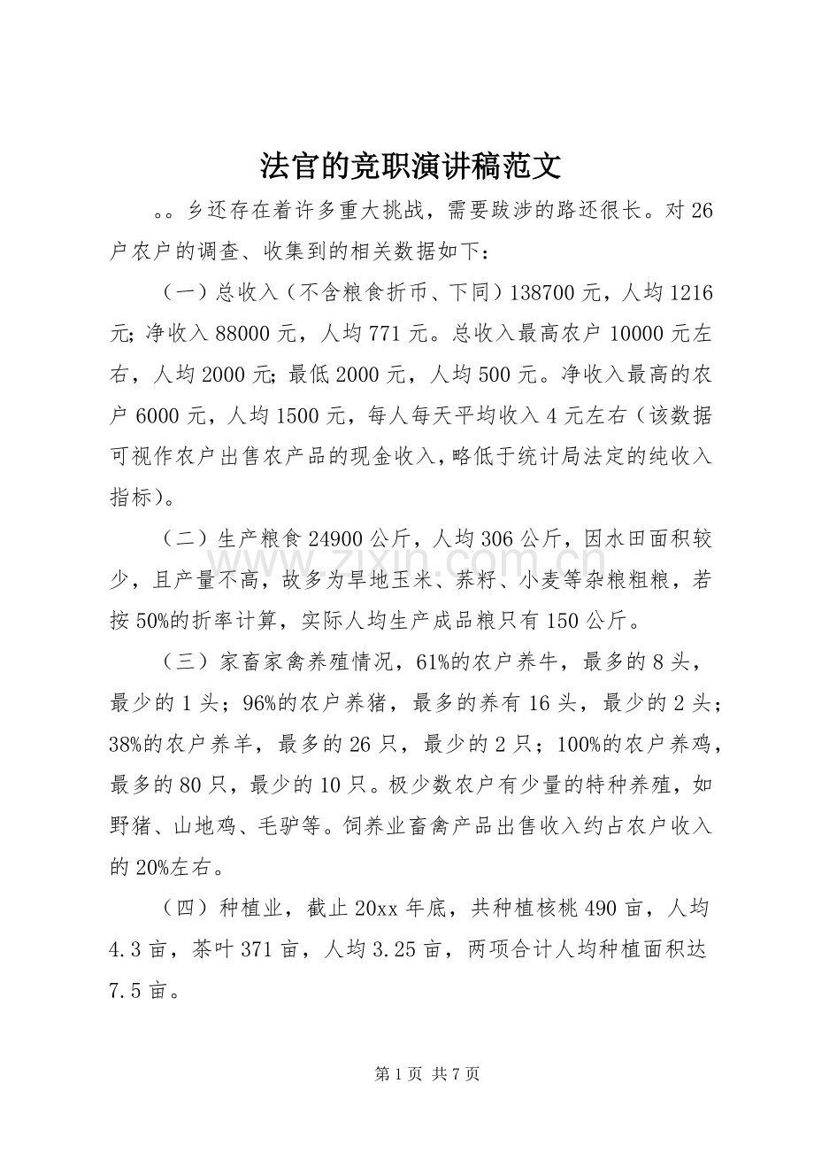 法官的竞职演讲稿范文.docx_第1页