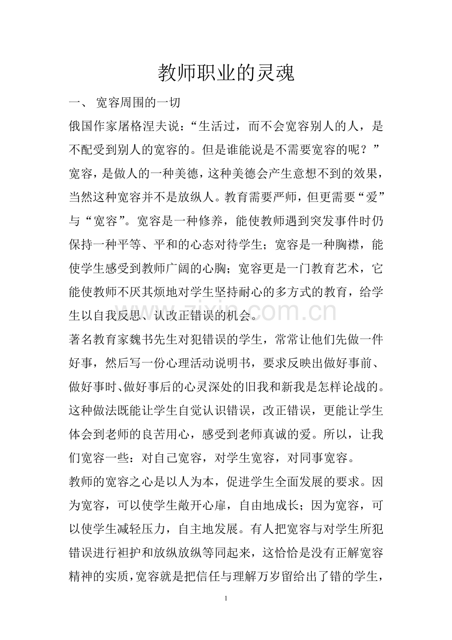 教师职业的灵魂.doc_第1页