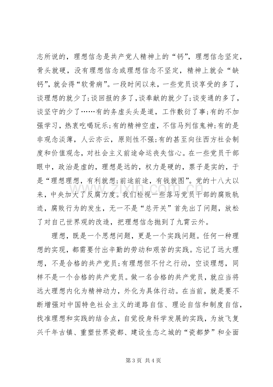 坚定理想信念发言稿范文.docx_第3页