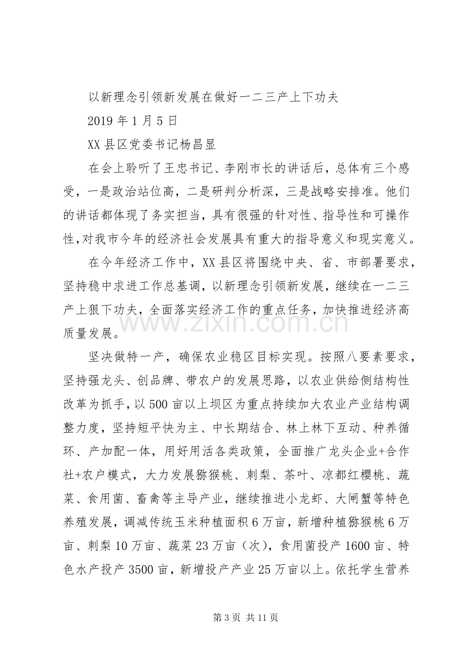 六篇市经济工作会议表态发言稿汇编.docx_第3页