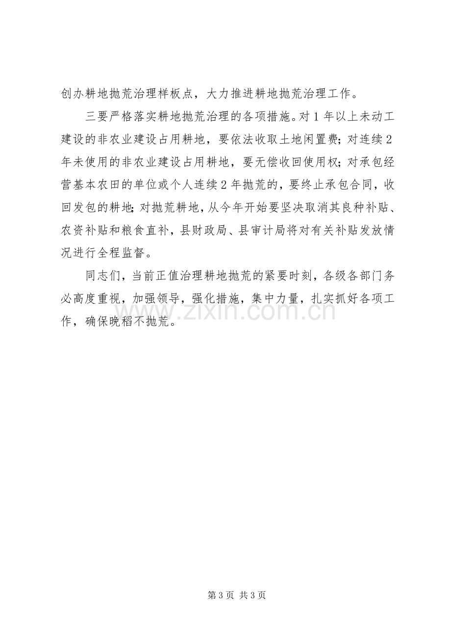 整治耕地抛荒工作会发言稿.docx_第3页