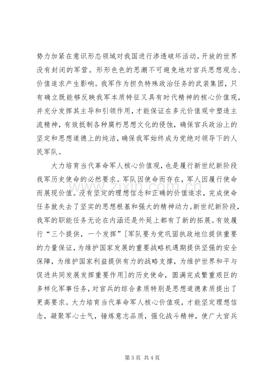 军人核心价值观心得体会演讲稿.docx_第3页