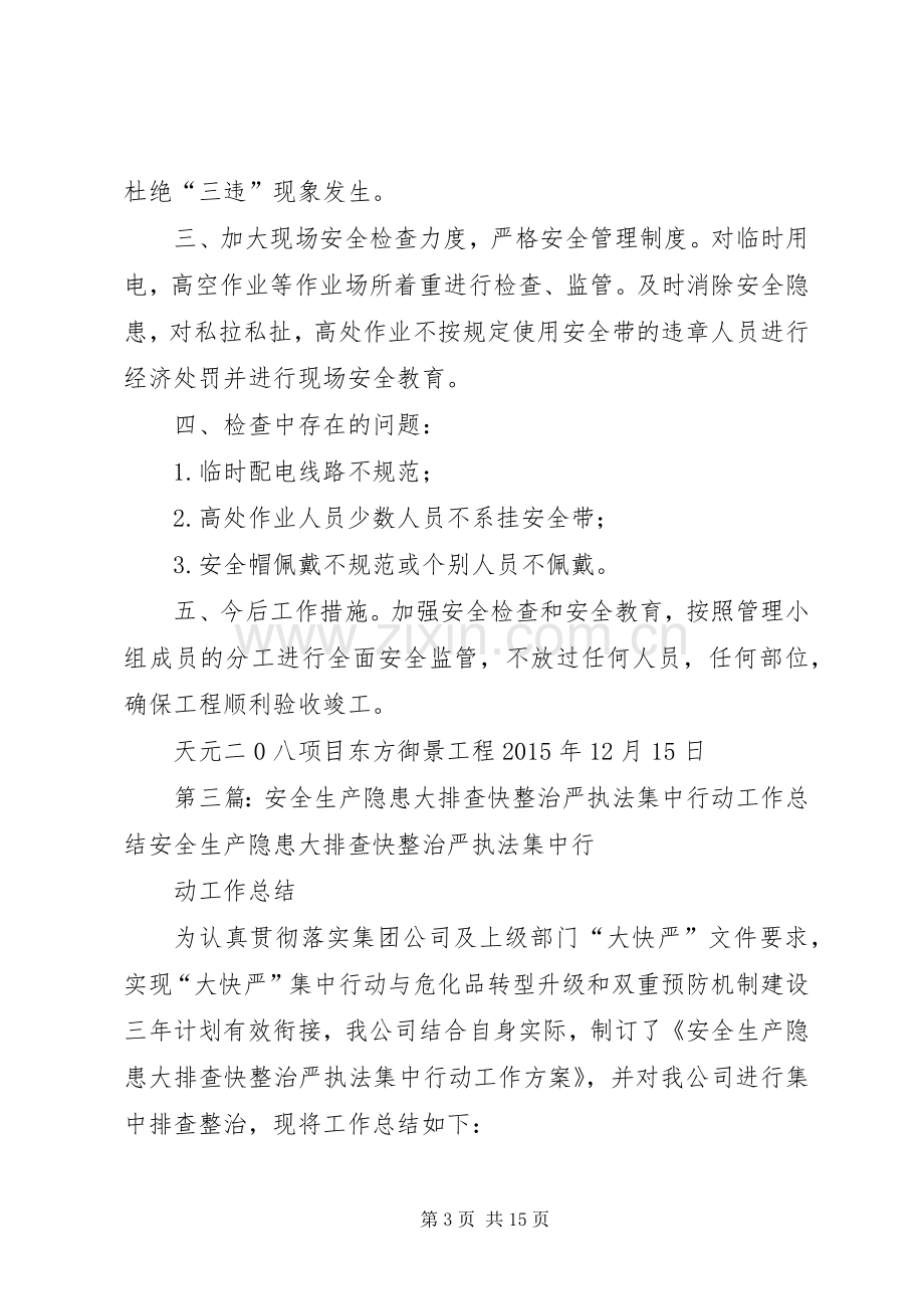 安全生产隐患大排查快整治严执法集中行动方案 .docx_第3页