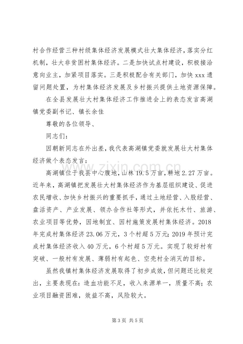 在发展壮大村集体经济工作推进会上的发言和表态发言.docx_第3页