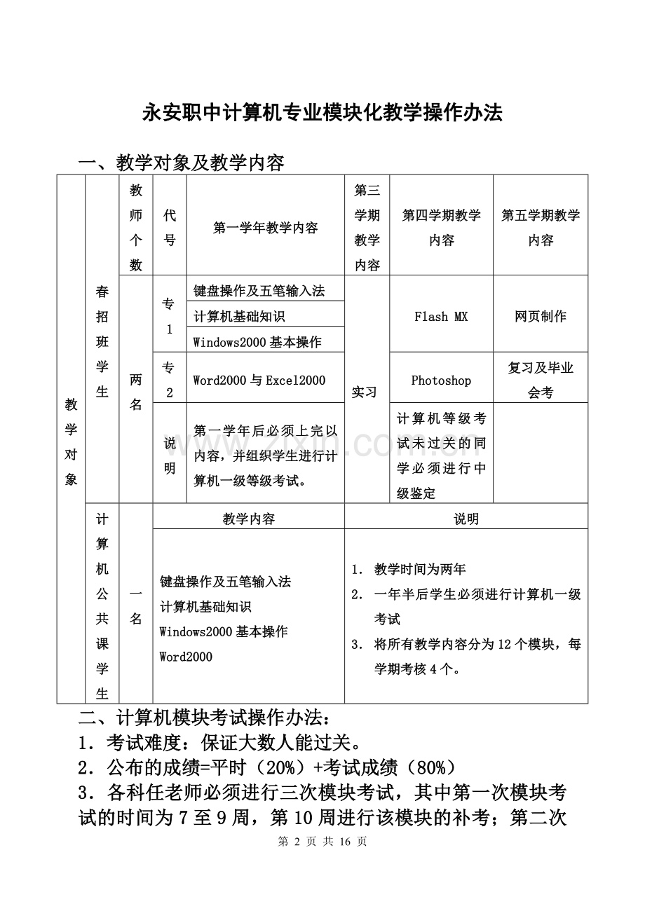 计算机模块教学大纲.doc_第2页