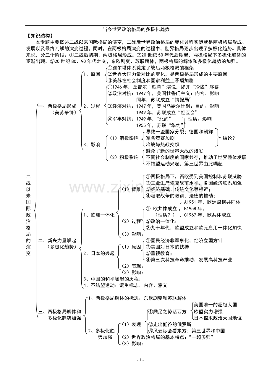 当今世界政治格局的多极化趋势.doc_第1页