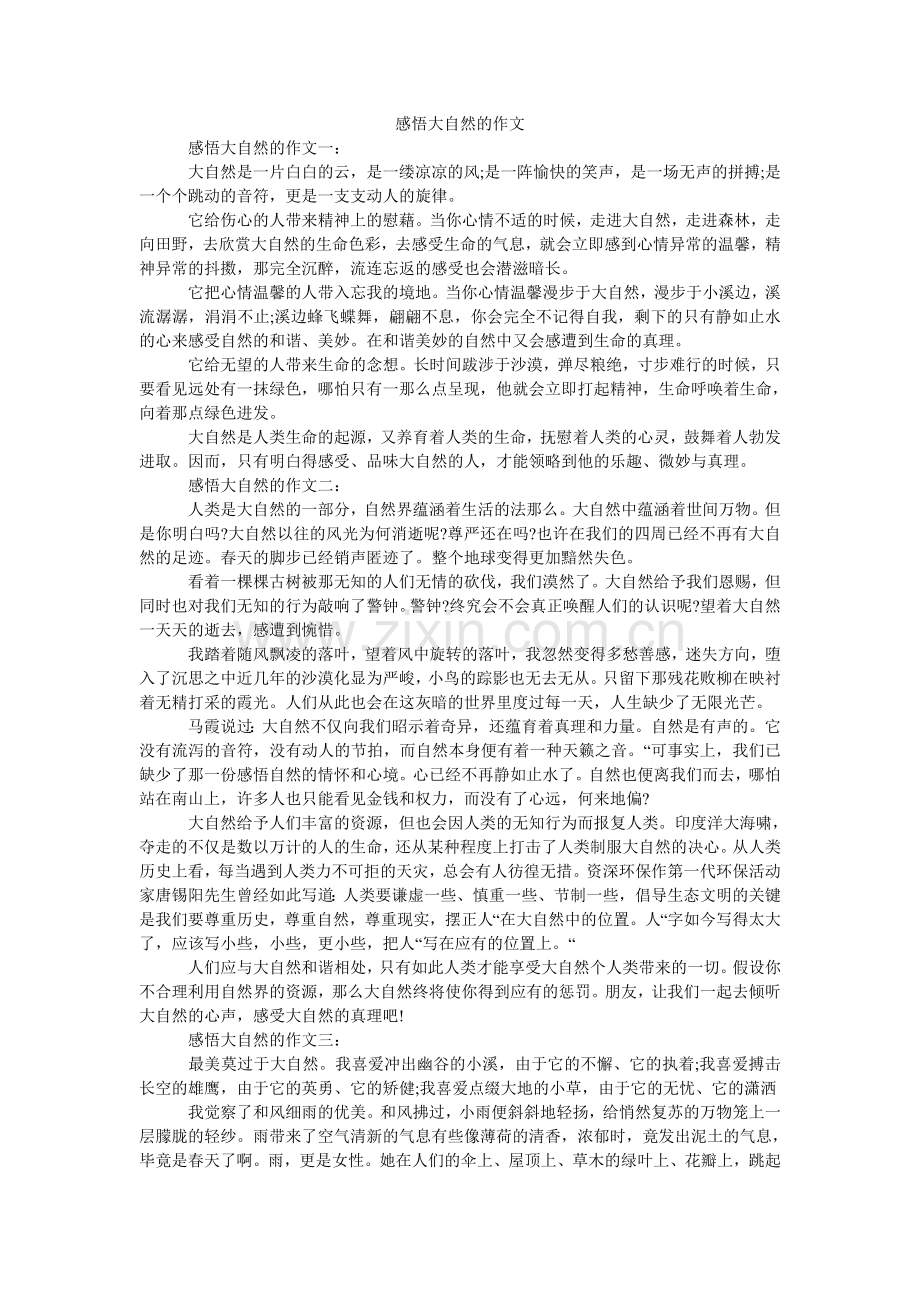 感悟大自然的作文.doc_第1页