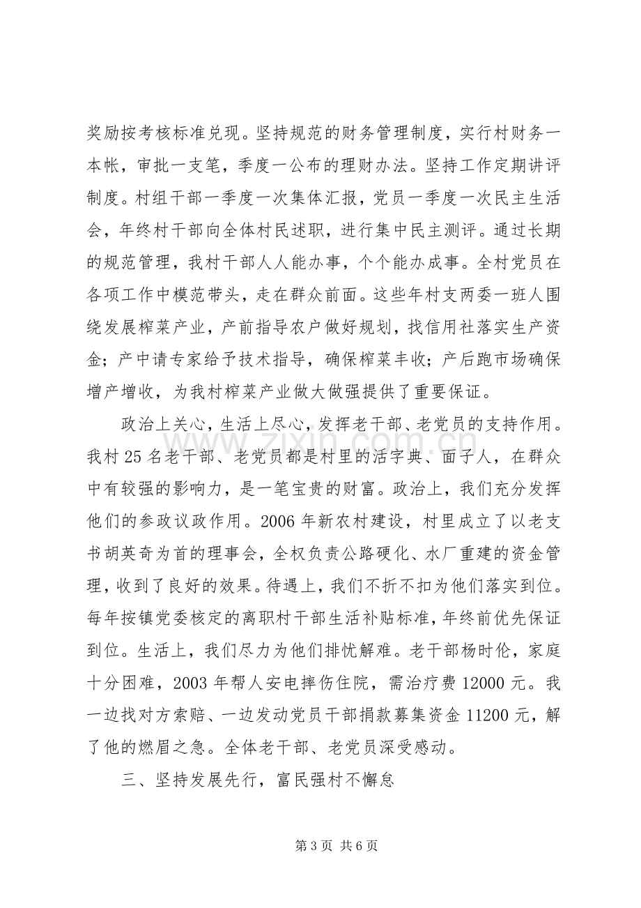 村党支部书记经济工作会议典型发言材料致辞.docx_第3页