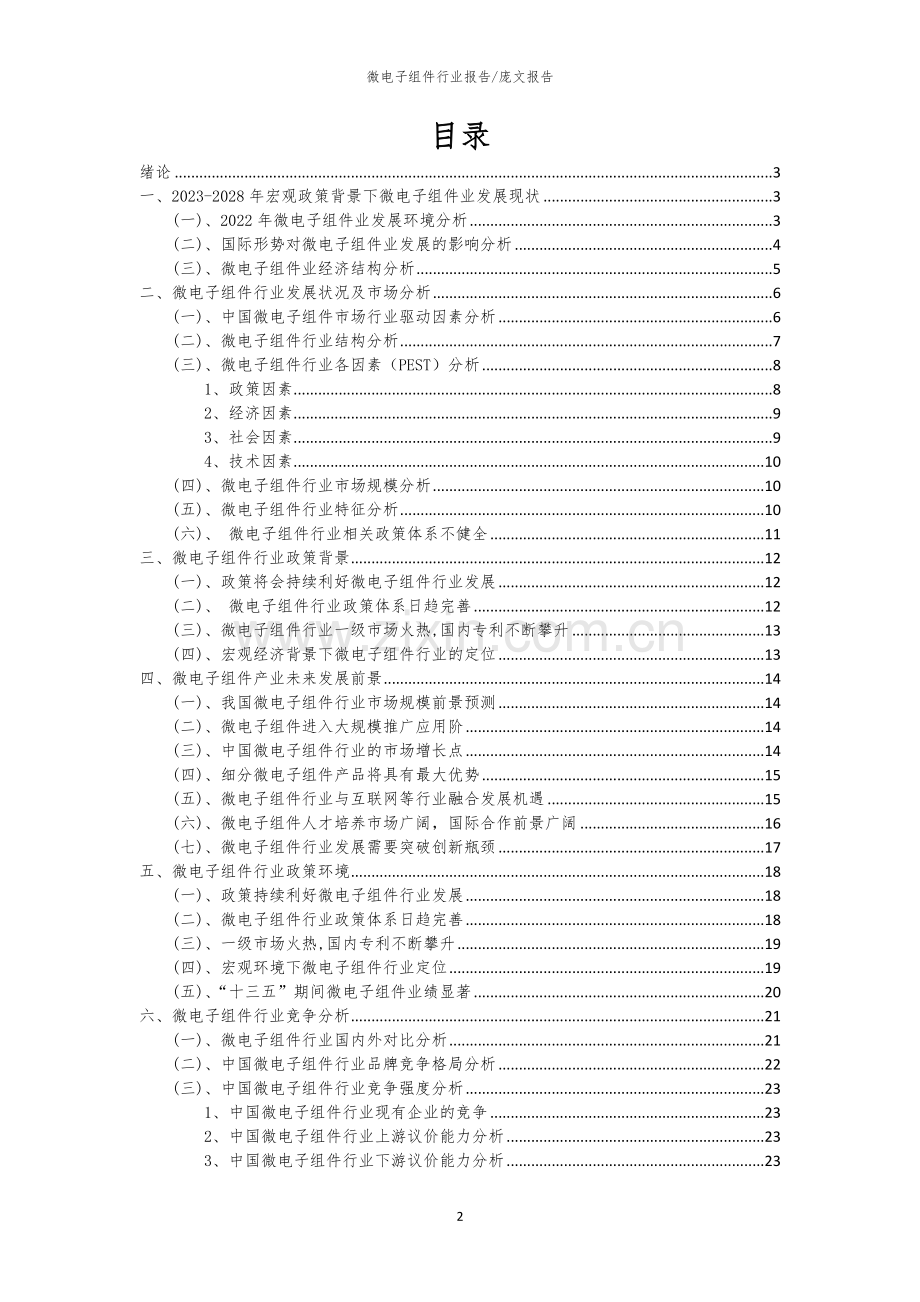 2023年微电子组件行业分析报告及未来五至十年行业发展报告.docx_第2页