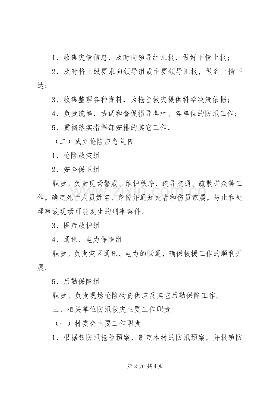 XX镇防汛抢险应急处理预案5篇范文 (5).docx_第2页