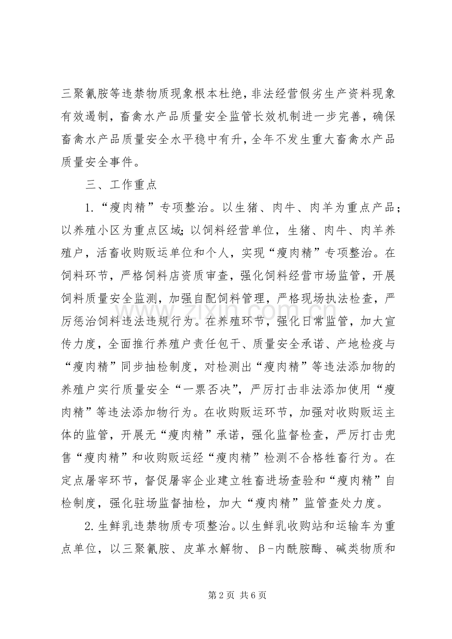 镇XX年畜禽水产品质量安全专项整治工作实施方案 .docx_第2页