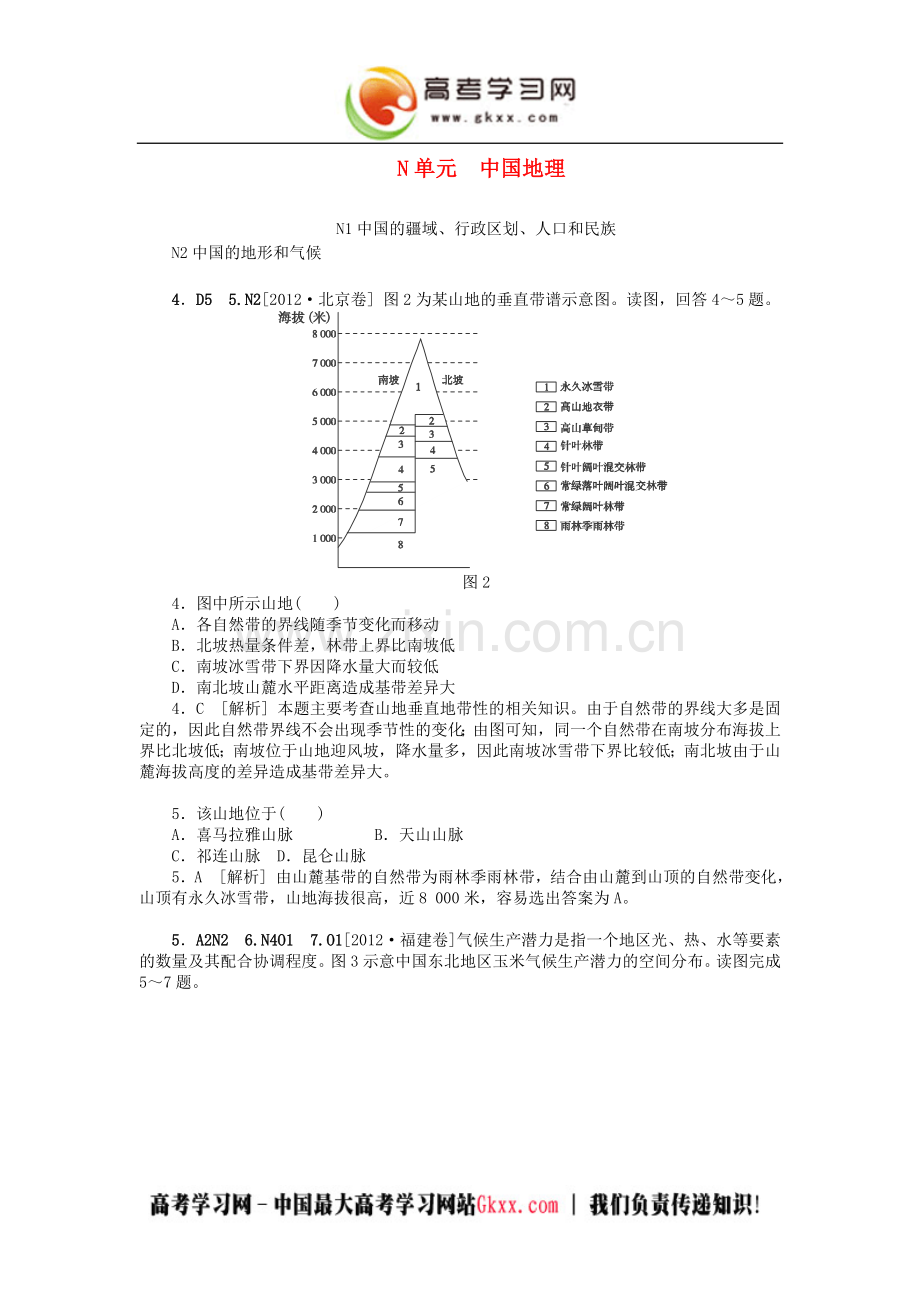 中国地理（高考模拟集锦）.doc_第1页