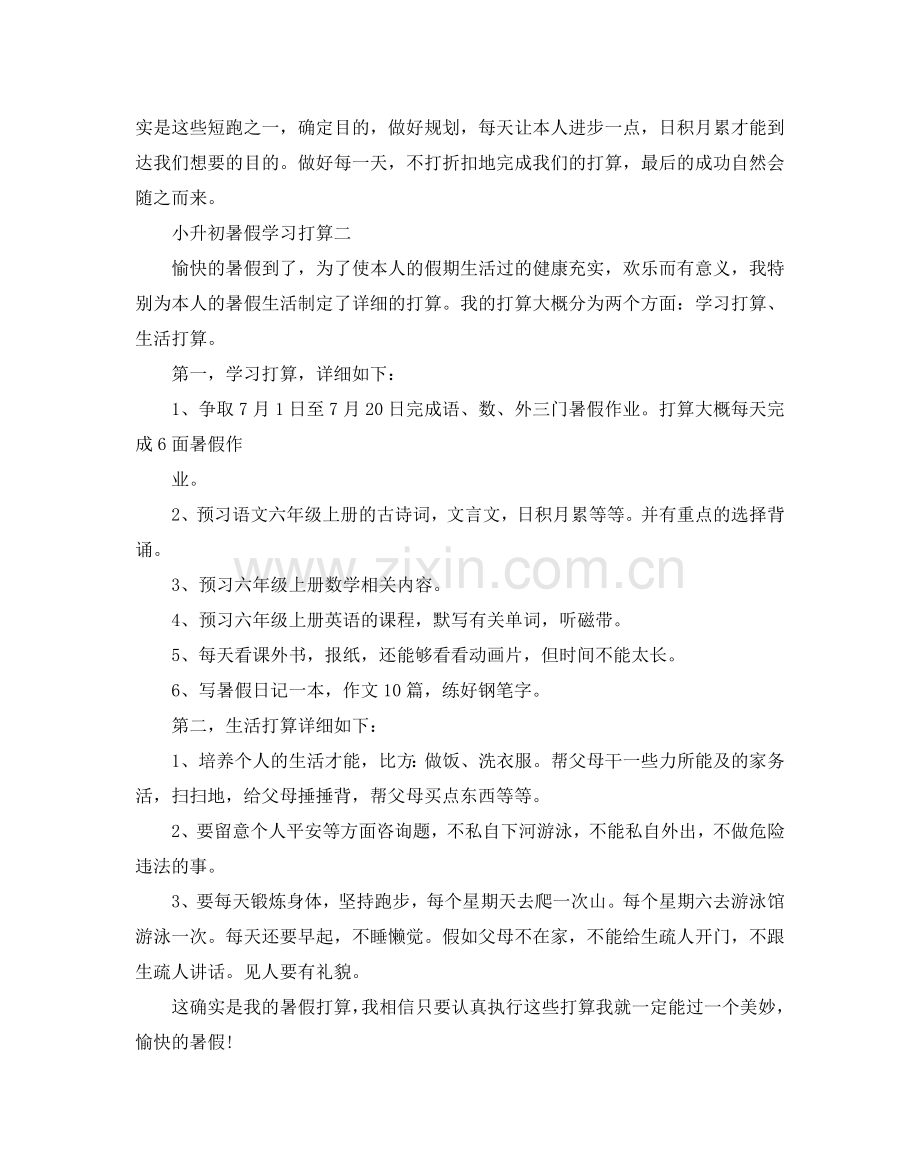 小升初暑假学习参考计划5篇.doc_第2页