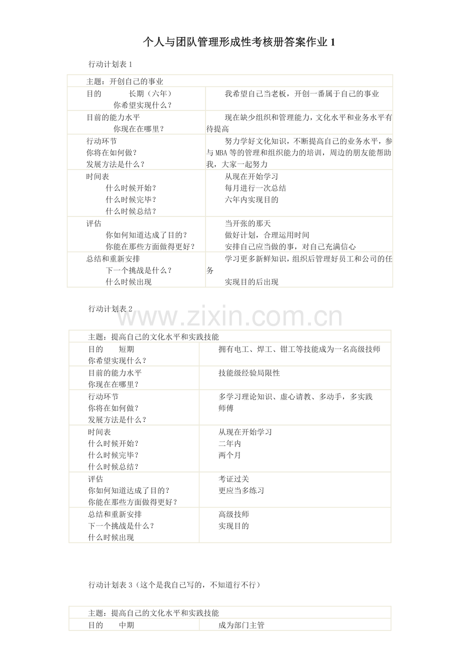 2023年个人与团队管理形成性考核册答案作业重点资料.doc_第1页