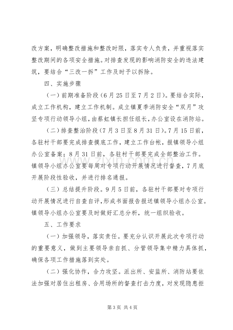 镇夏季消防安全双月攻坚专项行动方案 .docx_第3页