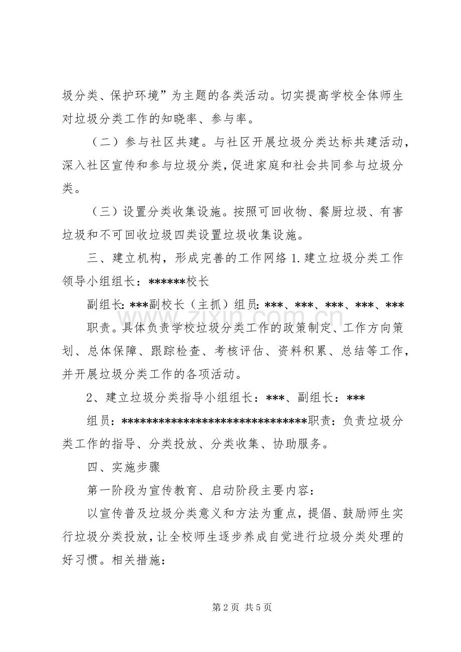 小学垃圾分类主题教育活动实施方案[5篇] .docx_第2页