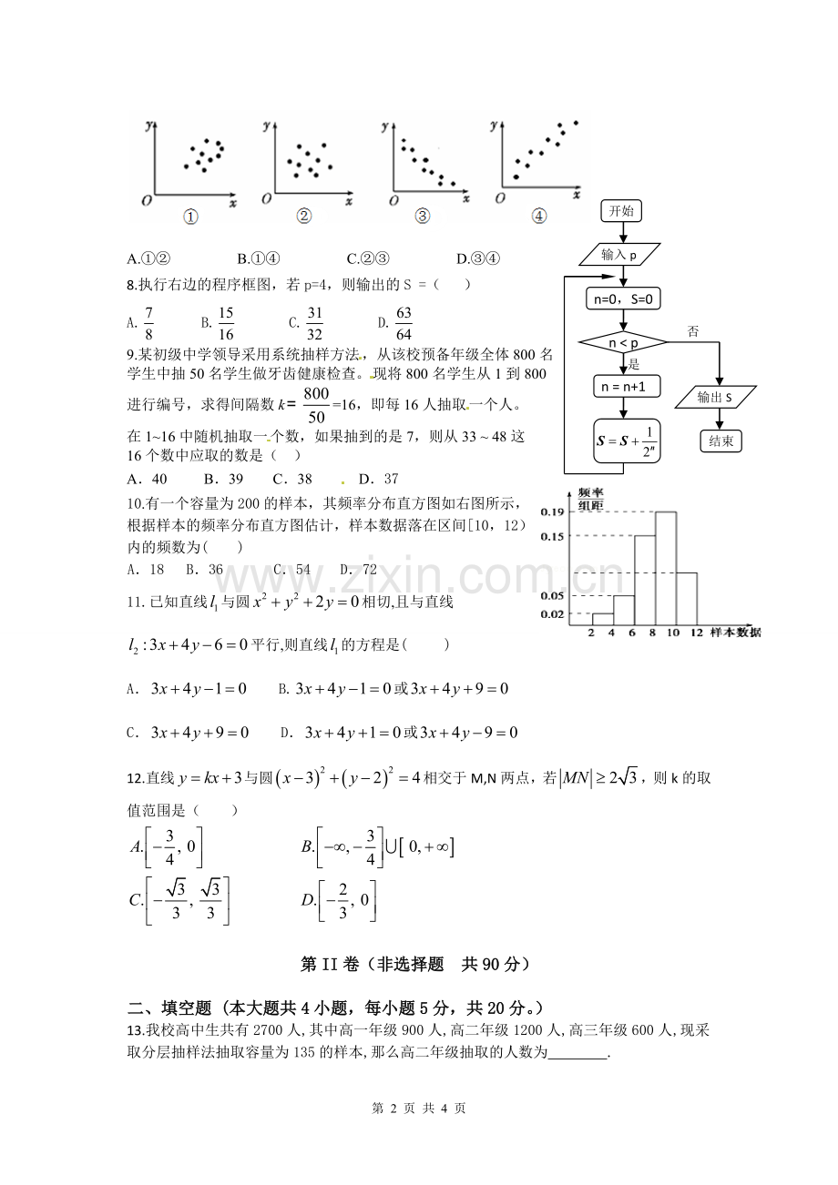 高二期中考试数学试题（理科）.doc_第2页